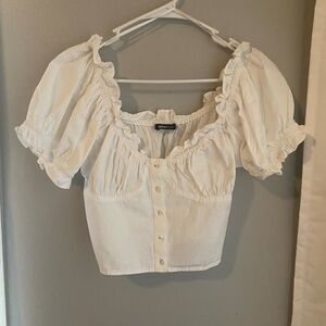 White cropped blouse